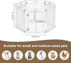 Pet Playpen with Door Dog Foldable Puppy Playpen for Puppies and Small Dogs 6-Panels Easy Assemble Easy Storing for Indoor and Outdoor (6 Panels)
