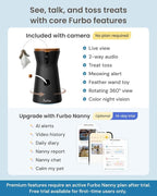 Furbo 360° Cat Camera [No Monthly Fee] | 360° Rotating Live View, Meowing Alerts, Treat Toss, 2-Way Audio, Night Vision, Smart Home Kitten Monitoring, No AI Alerts