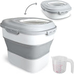 Viretec Cereal Rice Storage Containers, 20 to 50Lbs Collapsible Dry Food Dispenser Bins with Airtight Flip Lid Rolling Wheel, Kitchen Pantry to Store Sugar Flour, Dog Pet Cat Food Holder Container