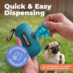 Best Pet Supplies Poop Bags for Dogs - Turquoise, 360 Count | Scented, Leak-proof, Easy-Tear perforations, 15 Thick Bags per roll, Outdoor Walking & Travel, Fits Standard Holders