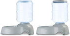 Amazon Basics Large Capacity Automatic Pet Water Dispenser and Gravity Feeder Set, Easy to Clean, 456.6fl.oz Food, 382.1fl.oz Water, Pack of 2