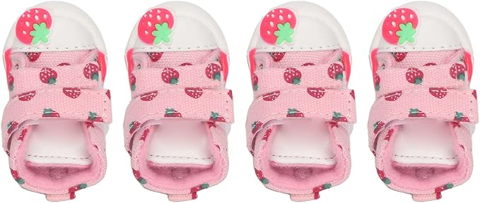 Cute Strawberry Dog Boots, Slip Pet Shoes for Sm Dogs Teddy Hon Pomeranian, Dog or, Breathable Dog Shoes (Number 2)
