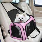 Henkelion Pet Carrier for Small Medium Cats Dogs Puppies up to 15 Lbs, TSA Airline Approved, Soft Sided, Collapsible Travel - Pink