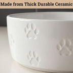 Ceramic Dog Bowl Set of 2 with Anti-Skid Base 7.5" W x 3" H, 6 Cup Capacity | Thick Ceramic, Dishwasher Safe, Anti-Skid Rubber Base, 6 Cups per Bowl, Ceramic Food & Water Bowls Set of 2 for Large Dogs