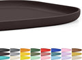 SMILOOL Small Silicone Pet Food Mat with Raised Edge for Food and Water Bowl, Square Dog Feeding Mats, Cat Food Trays for Floor Waterproof, Rubber Tray for Dogs and Cats, 12 x 12 x 0.7 Dark Brown