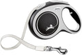 FLEXI® New Comfort Tape Retractable Dog Leash for Large Dogs Upto 132 lbs. – 16 ft., Black/Grey | Tangle Free Pet Walking Leash with One-Handed Brake, Pause, Lock |German Quality Product