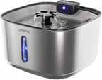Automatic Cat Water Fountain, Wireless Pet Water Fountain Stainless Steel, Ultra Quiet Pump, Motion Sensor, Easy to Clean, USB Rechargeable, 3.2L/108oz for Multiple Cats & Small Dogs