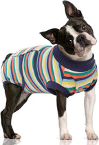 FUAMEY Dog Surgery Recovery Suit, Surgical Suit for Dogs Onesie for Surgery | Cone Alternative after Surgery, Abdominal Wound Protector, Onesie for Dogs after Surgery Spay Neuter, Dark Blue Stripes M