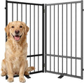 SNUOWU Full Metal Freestanding Dog Gate with Door, 36''Height Foldable Pet Dog Fence for Indoor & Outdoor, 2 Panels Extra Wide Free Standing TallDog Gates for Doorways,House,Stairs,Porch,Deck,Yard