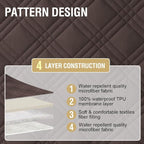 H.VERSAILTEX 100% Waterproof Couch Cover 2 Cushion Sofa Modern Sofa Covers Waterproof and Washable Thick Soft Couch Cover for Pets with Elastic Straps(Loveseat,Chocolate/Beige)