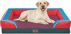 Comfort Expression Orthopedic Dog Bed for Extra Large Dogs with Bolster | Waterproof Dog Couch Bed with Washable Cover & Non-Slip Bottom, Supportive Egg Crate Foam XL Pet Bed, 42x30 Inch