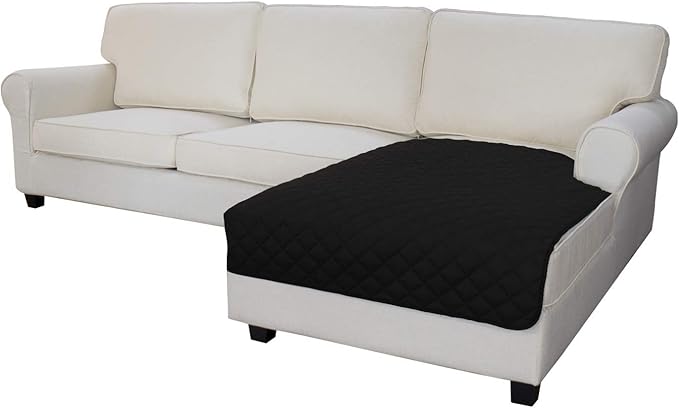 Easy-Going Sectional Couch Covers for Dogs L Shape Sofa Cover Reversible Sofa Slipcover Chaise Lounge Cover Furniture Protector Cover for Pets Dog Cat (42 x 68 inches, Black/Black) | Soft Sofa Slipcover For Dogs, Fits Left/Right Chaise Lounge Protector...