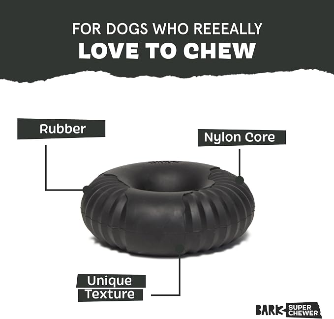 Barkbox Super Chewer Tough Dog Chew Toys for Aggressive Chewers, Dental Stimulating (Radius - Large) | Durable Dog Toy for Aggressive Chewers - Vanilla Scented Chew