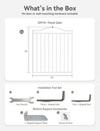 No Pawblems Freestanding Pet Gate for Doorways, 2-Panel Foldable Indoor Metal Pet Fence for Extension, Extra Wide Puppy Gate for Stairs, Deck, Yard, 52" W x 30 H, White