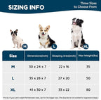 ChiXnuggle Faux Fur Orthopedic Dog Bolster Bed, Waterproof Washable Cover | rectangular dog sofa couch,egg crate foam,non-slip bottom,for extra large dogs,cream,41*30*7