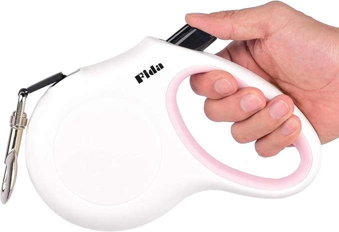 Fida Retractable Dog Leash Large Breed, Heavy Duty 16 ft Dog Walking Leash for Large Dogs up to 110 lbs, 360° Tangle Free, White