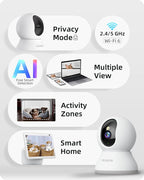 blurams 5G Cameras for Home Security, 360° PTZ Pet/Dog Indoor Camera, 2Pack | 2K, Dual-Band WiFi6, Free Human/Motion/Sound Detection, 2-Way Talk, Night Vision, Works with Alexa & Google Assistant