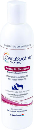 CeraSoothe® CHX+MC Antiseptic Shampoo for Dogs, Cats & Horses – Skin Cleansing with Chlorhexidine & Miconazole 8 oz