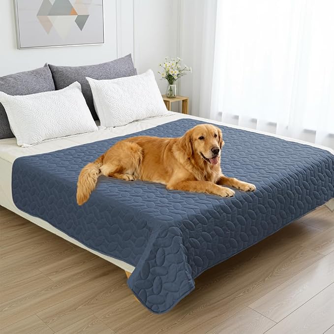 Ameritex Pet Bed Cover Dog Bed Blanket for Sofa and Furniture Waterproof New Pattern Design (68x82 Inch, Navyblue)