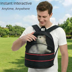 Interactive Expandable Pet Carrier Backpack for Cats & Small Dogs-Interactive Opening Pet Tent Backpack. Expandable for Extra Space.Breathable,Foldable Nest Bed for Travel, Walks,Vet & Home-Black