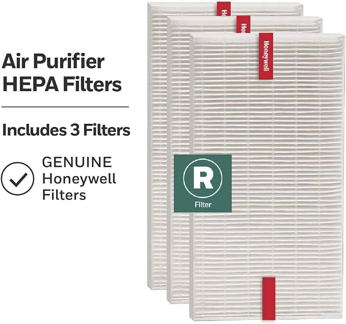 Honeywell HEPA Air Purifier Filter R, 3-Pack Air Filter Replacements | Air filtration for allergens, air filter for air purifier, HPA100/HPA200/HPA300 hepa filter replacement, 3000/5000 Series