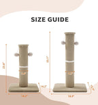 Made4Pets Tall Cat Scratching Post, 33" Modern Cat Scratcher with Hanging Balls, Heavy Duty and Thicker Scratching Post for Indoor Cats Adults, Sturdy Base Cat Scratch Post, Beige