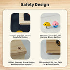 Cat Toys, Cat Scratcher Puzzle Enrichment Box - Wooden Cat Nail File with 2 Catnip Mice & 2 Balls & 2 Wand, Interactive Cat Toy Treat Maze for Indoor Cats, Stress-Free Cat Scratch Box That Trim Nails