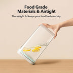 Dog Food Storage Container, 4L/4.2 Qt Airtight Pet Canister with One-Touch Lid, 130ml Scoop, BPA-Free Stackable Clear Kibble Holder for Kibble, Cat Food and Treats