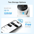 AMOROM Indoor Camera 2K, Baby/Kids/Elderly/Dog/Cat Camera | AI Smart Detection & Alarm, 2-Way Audio, Night Vision, 2.4G&5G WiFi App Control, Cloud & SD Card Storage, 2 Pack