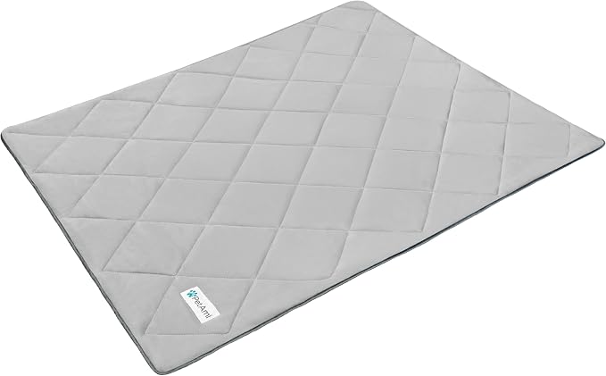 PetAmi Premium Cooling Dog Blanket | Lightweight Fluffy Pet Throw Blanket Bed Cover for Dogs, Cat, Puppies | Pet Blanket Furniture Protector Couch Sofa | Reversible Fuzzy Cozy | 24x32, Light Grey
