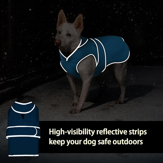 MIGOHI Warm Dog Coat Winter Dog Jacket,Waterproof Cold Weather Coats for Dogs,Fleece Jacket for Small Medium Large Dogs,Reflective Thick Fleece Vest with Leash Hole