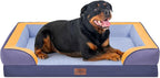 Comfort Expression Orthopedic Dog Bed for Extra Large Dogs with Bolster | Waterproof Dog Couch Bed with Washable Cover & Non-Slip Bottom, Supportive Egg Crate Foam XL Pet Bed, 45x35 Inch