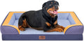 Comfort Expression Orthopedic Dog Bed for Extra Large Dogs with Bolster | Waterproof Dog Couch Bed with Washable Cover & Non-Slip Bottom, Supportive Egg Crate Foam XL Pet Bed, 45x35 Inch
