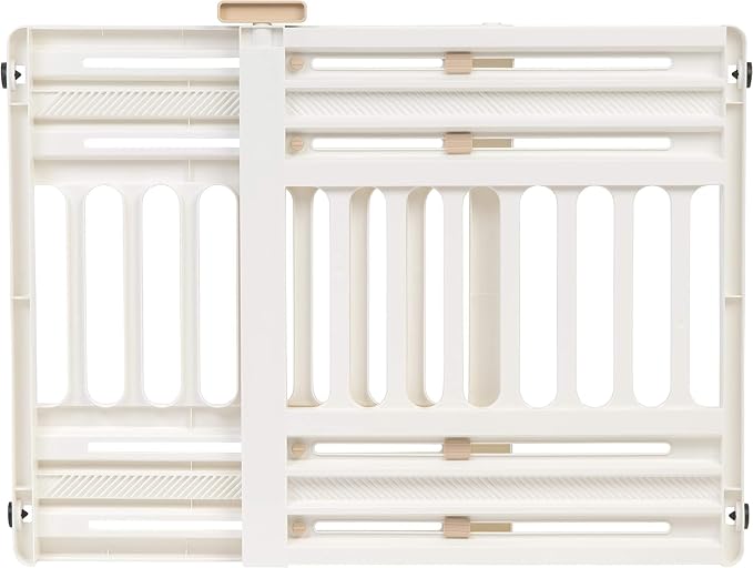 IRIS USA Pet Gate, Adjustable Width, White