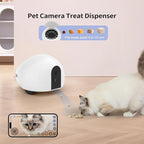 Pet Camera Robot with Treat Dispenser & Laser, Moving Cat Robot Camera for Dogs and Cats with Two-Way Audio, App Remote Control, Auto Recharge, Night Vision