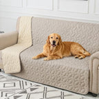 Ameritex Waterproof Pet Bed Cover Anti-Slip Dog Bed Blanket for Sofa and Furniture Waterproof New Pattern Design (Khaki, 82x82 Inch (Pack of 1))