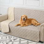 Ameritex Waterproof Pet Bed Cover Anti-Slip Dog Bed Blanket for Sofa and Furniture Waterproof New Pattern Design (Khaki, 82x102 Inch (Pack of 1))