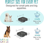 Messy Mutts Square Slow Feeder, 8 Inch, 2 Cup, Cool Grey | 8 x 8 Inch Square Silicone Puzzle Slow Feeder For Dogs And Cats, Holds 2 Cups, Dishwasher Safe