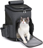 Wheeled Pet Carrier Backpack Pet Stroller, Travel Carrier, Car Seat for Small Dogs Cats Puppies, Comfort Cat Backpack Removable Rolling Wheels – Mesh Ventilation Windows (Black)