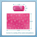 Best Pet Supplies Poop Bags for Dogs - Pink Heart, 240 Count | Scented, Leak-proof, Easy-Tear perforations, 15 Thick Bags per roll, Outdoor Walking & Travel, Fits Standard Holders