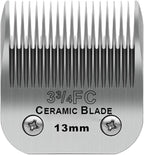 3-3/4FC Detachable Dog Blades Compatible with Andis/Oster A5 Grooming | Compatible with wahl km10 dog clipper,Cut Length 1/2"(13mm),Made of Ceramic Blade & Stainless Steel Blade