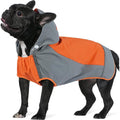 IECOii Dog Raincoat,Waterproof Rain Jacket for Medium Dogs,Adjustable Pet Rain Coat with Magic Sticker Closure,Reflective Doggy Raincoat with Hood,Perfect for Night Walking,Orange,M