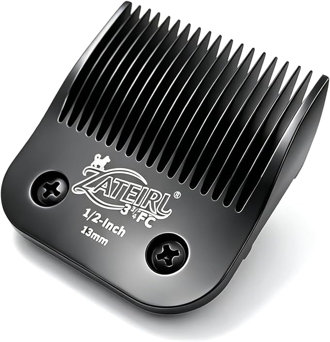 Size 3-3/4FC Detachable Pet Grooming Clipper Blade with Steel Cutter, 1/2 Inch (13 mm) Cut Length, Black, Compatible with Andis, Oster A5, Wahl KM10, 1 Pack