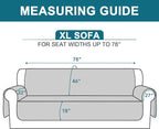 Turquoize 100% Waterproof Sofa Covers Couch Cover Sofa Cover for Dogs Couch Protector Triple Non-Slip Sofa Slipcover for 3 Cushion Couch Furniture Protector for Pets, Kids (XL Sofa 78", Stone Blue)
