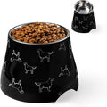 Elevated Dog Bowls with Stainless Steel Bowl, Prevention of Vertebrae Disease Dog Food Bowl, Non-Slip and High Capacity Pet Bowls M/2 Cup Black