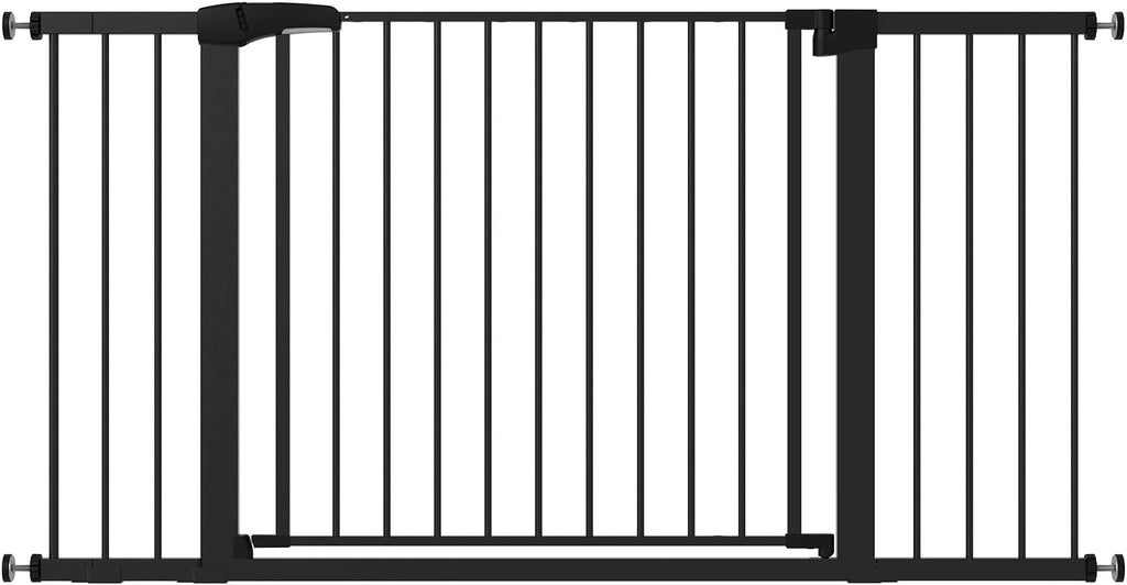Babelio 36-57" Extra Wide Baby Gate for Stairs No Drilling, Dog Gate Indoor | Pressure/Wall Mount; Triple-lock System; Auto-close; 200N Impact Tested; Easy Install for Doorways, Kitchen, Hallway, Black