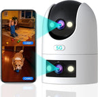 JOOAN 2K Dual Lens Indoor Outdoor Security Camera, 5GHz/2.4GHz WiFi, PTZ Auto Tracking, Motion Detection, 2-Way Audio, IP66 Waterproof, for Baby/Dog/Cat/Elderly, Multi-User Shared