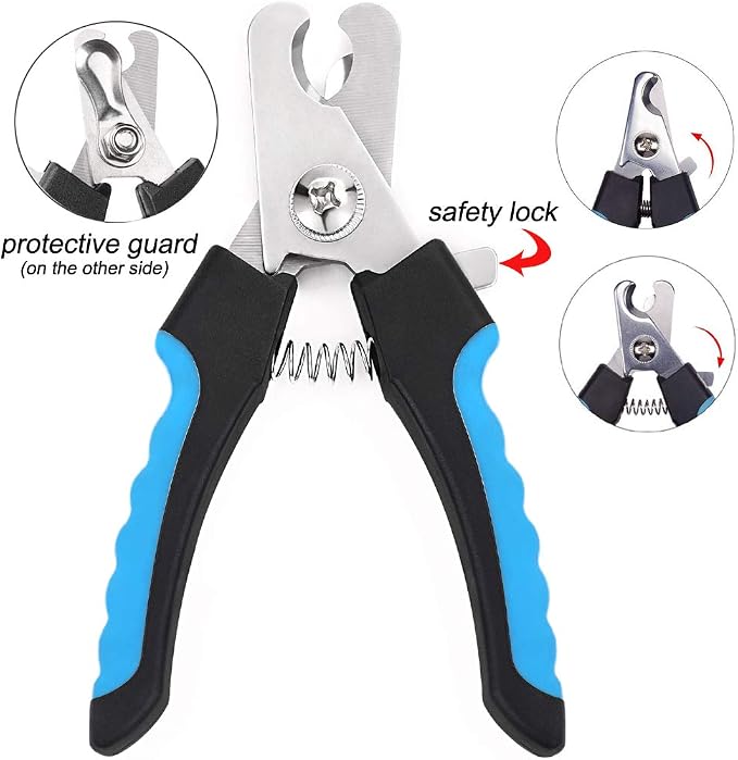 Freewindo Dog Grooming Scissors Kit - Safety Round Tip, Heavy Duty Stainless Steel Scissors and Nail Clippers for Full Body Grooming