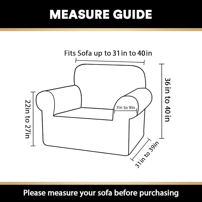 Stretch Chair Cover Chair Slipcovers with Arms 1-Piece Chair Sofa Slipcovers or Living Room Non Slip Armchair Cover Furniture Protector Dogs Pet Friendly(Armchair,Porcelain)