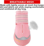 QUMY Dog Shoes for Large Medium Dog Boots & Paw Protectors for Hot Pavement | Summer Heat Protection, Mesh Breathable Nonslip Dog Booties for Hardwood Floors Indoor, Outside Walking Running Hiking Pink